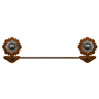 BA-7017 Round Silver Pico Concho Towel Bar