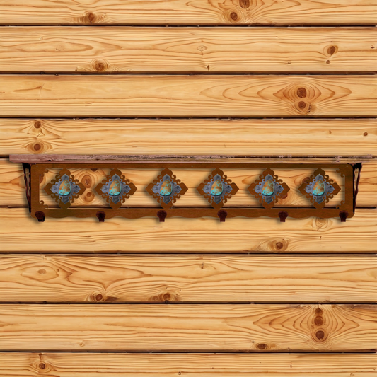 SW-5769 Turquoise Stone 42" Coat Hook Shelf