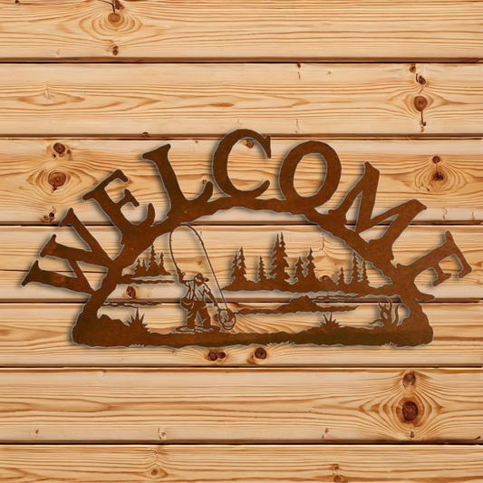 AS-2046 Fly Fishing Man Address Sign