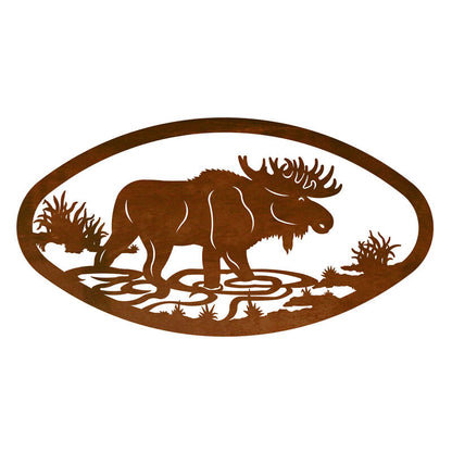 Moose Oval Wall Art Horizontal