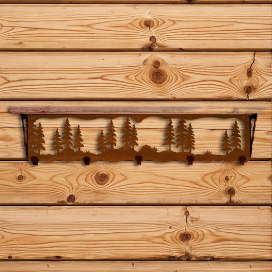SW-4726 Pine Forest 34" Coat Hook Shelf