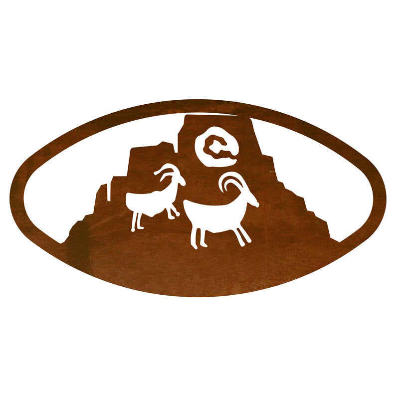 Sun Goat Oval Wall Art Horizontal