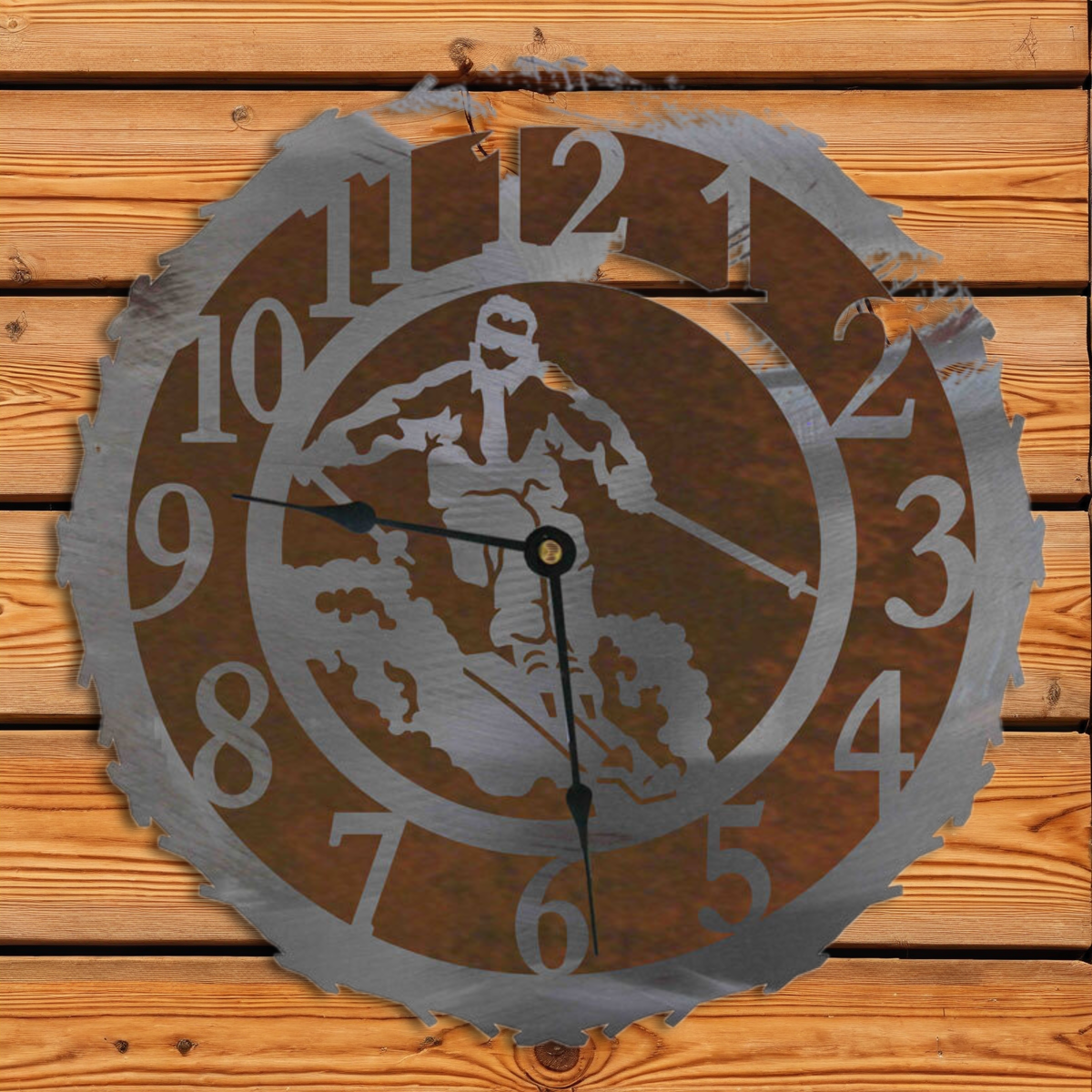 CL-5105 Skier 12" Round Clock