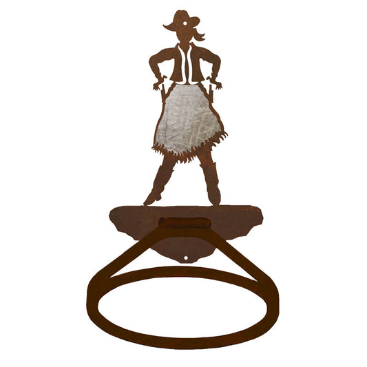 Cowgirl Towel Ring Burnished