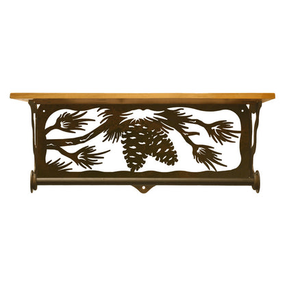 Pine Cone 20" Hand Towel Bar Shelf