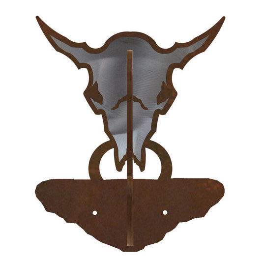 Buffalo Skull Double Coat Hook Burnished