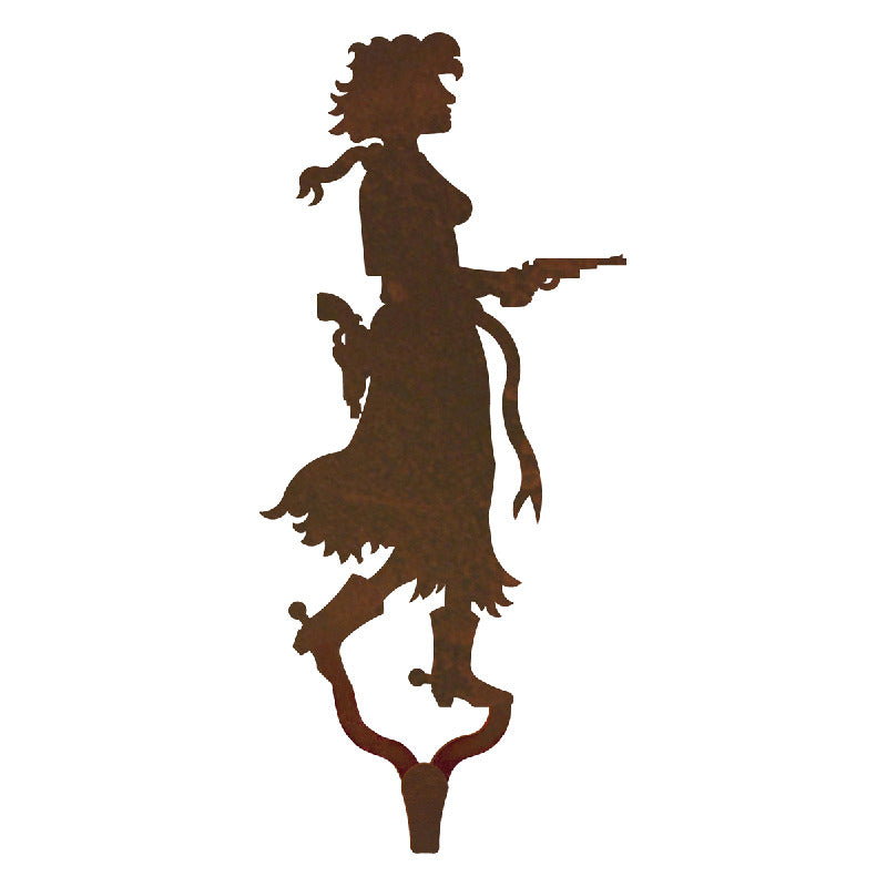 Pistol Cowgirl Large Single Coat Hook Burnished