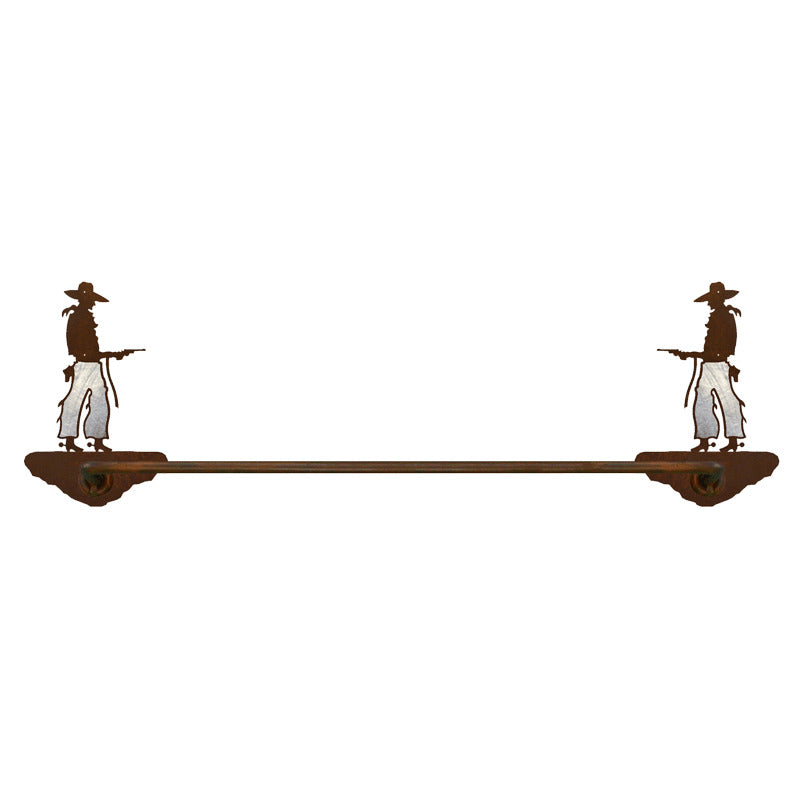 Pistol Cowboy Towel Bar Burnished