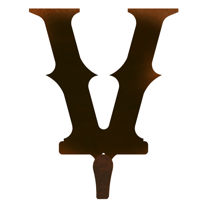 V Western Font Single Coat Hook