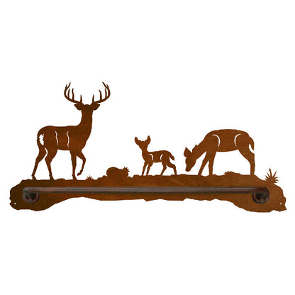 Deer Family Scenic Hand Towel Bar