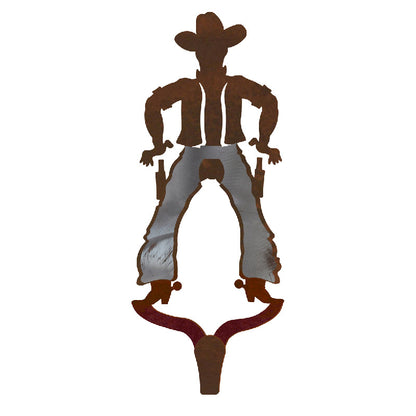 Cowboy Large Single Coat Hook Burnished