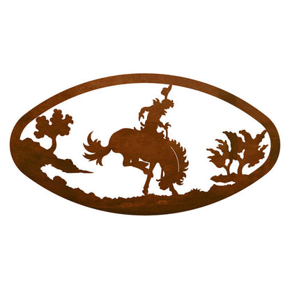 Bronc Oval Wall Art Horizontal