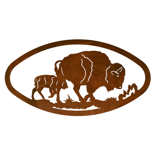 Buffalo Oval Wall Art Horizontal