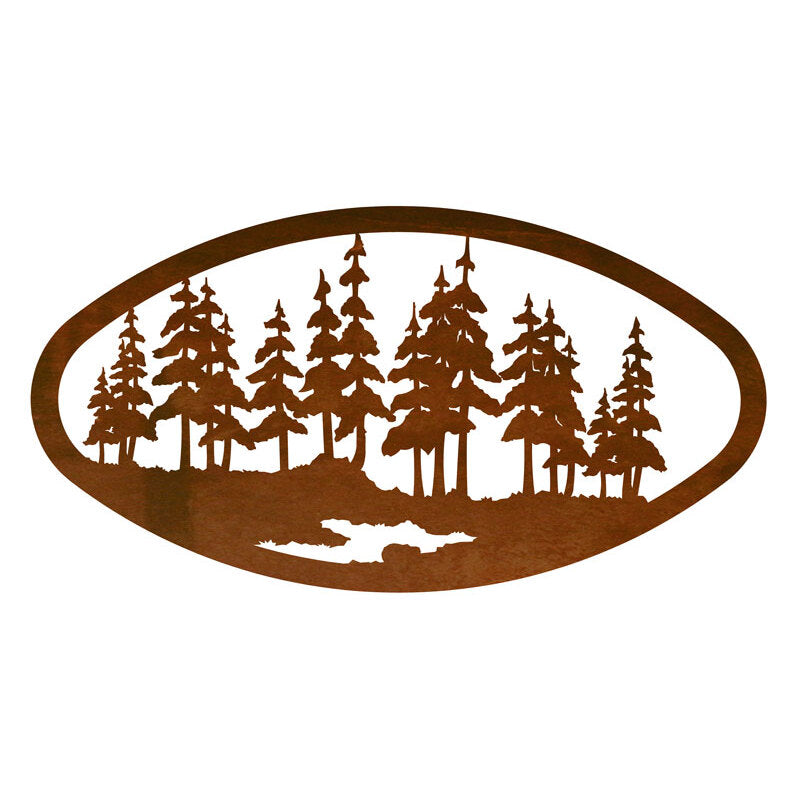 Pine Forest Oval Wall Art Horizontal