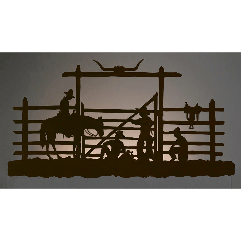 Cowboy Corral 42" Back Lite Wall Art