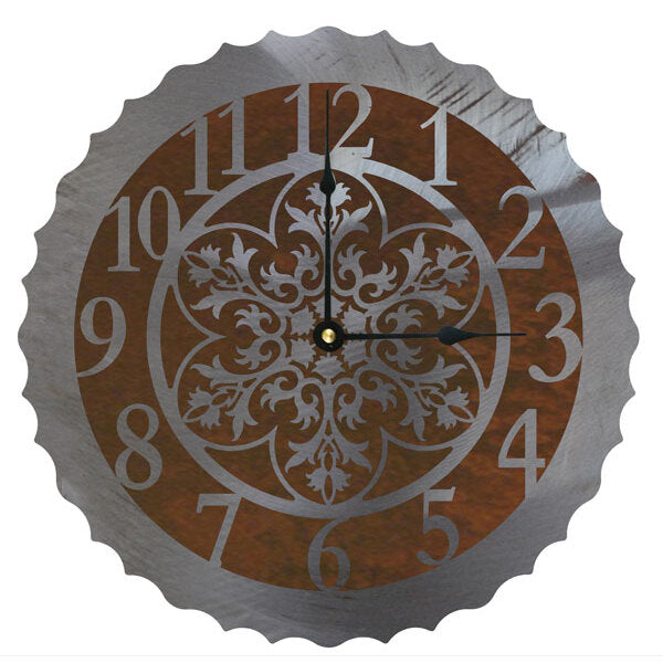 Ornamental Flower 12" Round Clock