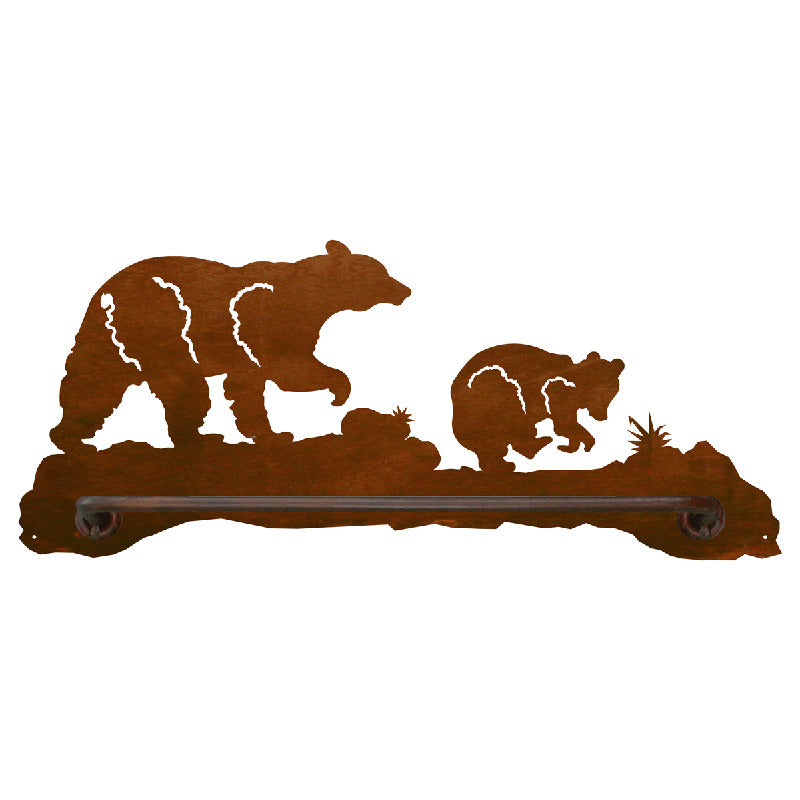 Bear Family Scenic Hand Towel Bar