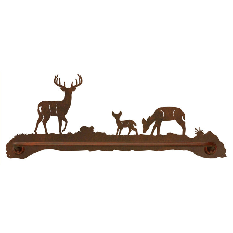 Deer Family Scenic Towel Bar