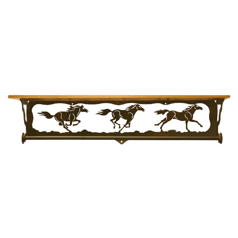 Wild Horses 34" Towel Bar Bar Shelf