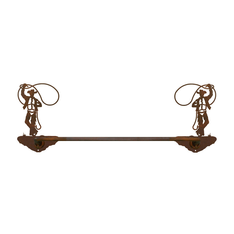 Roping Cowboy Hand Towel Bar