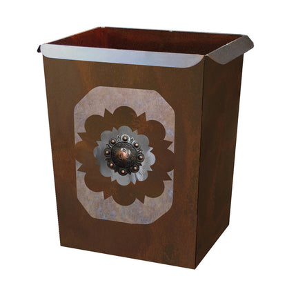 Round Copper Concho Trash Bin