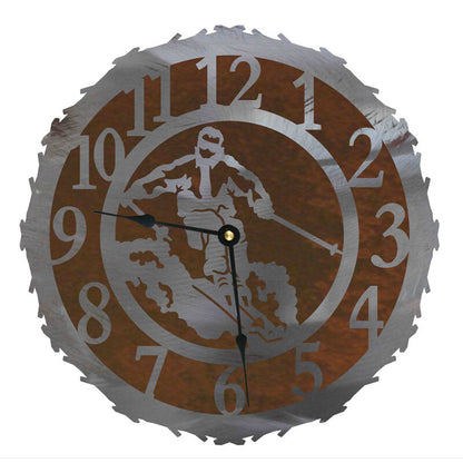 Skier 12" Round Clock