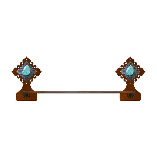 Turquoise Stone Burnished Hand Towel Bar