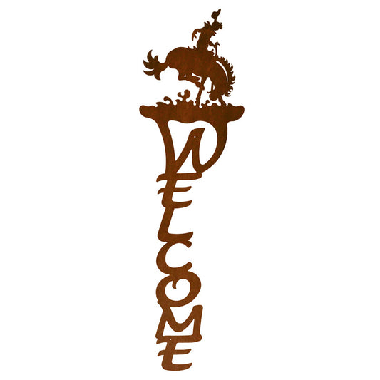Bronc Vertical Welcome Sign