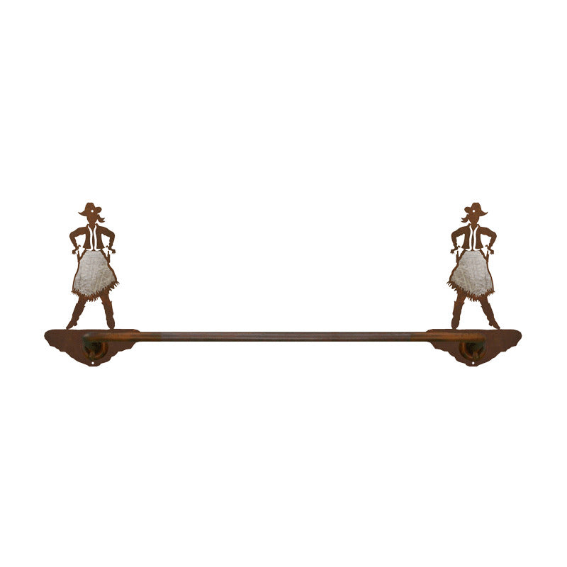 Cowgirl Hand Towel Bar Burnished