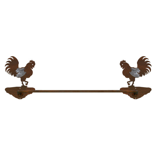 Rooster Towel Bar Burnished