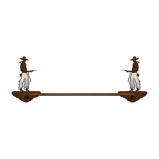 Pistol Cowboy Hand Towel Bar Burnished