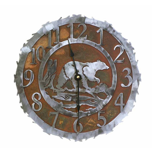 Bear 12" Round Clock