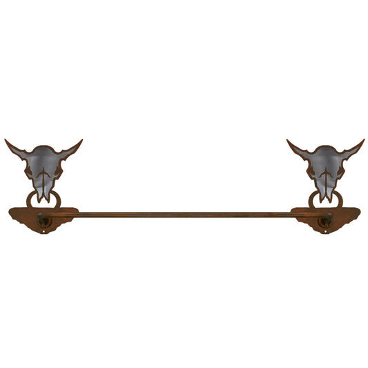 Buffalo Skull Towel Bar Burnished