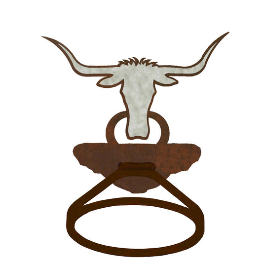 Long Horn Towel Ring Burnished