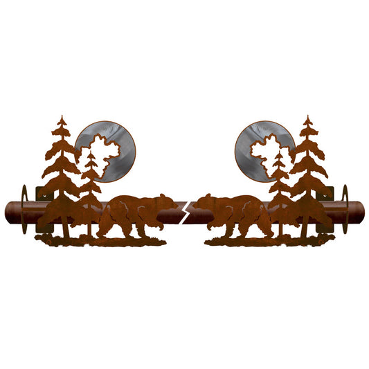 Bear & Pine Rod Bracket Burnished