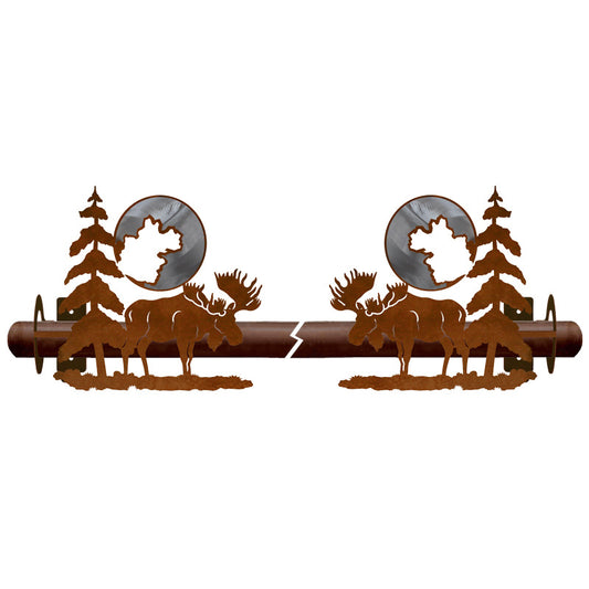 Moose & Pine Rod Bracket Burnished