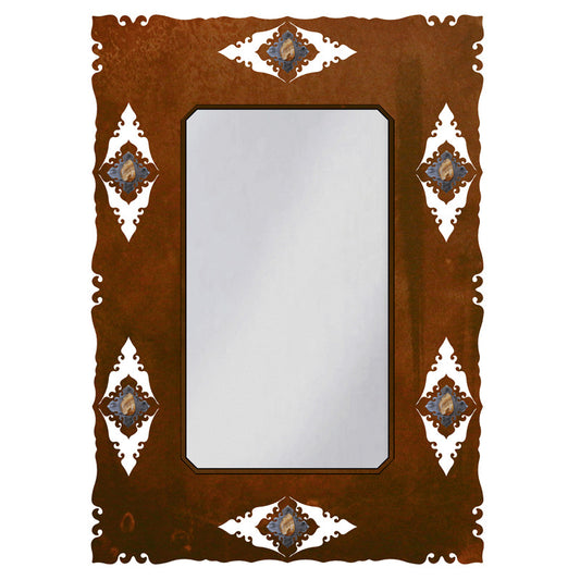 36" Picture Jasper Stone Mirror