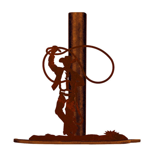 Roping Cowboy Paper Towel Stand