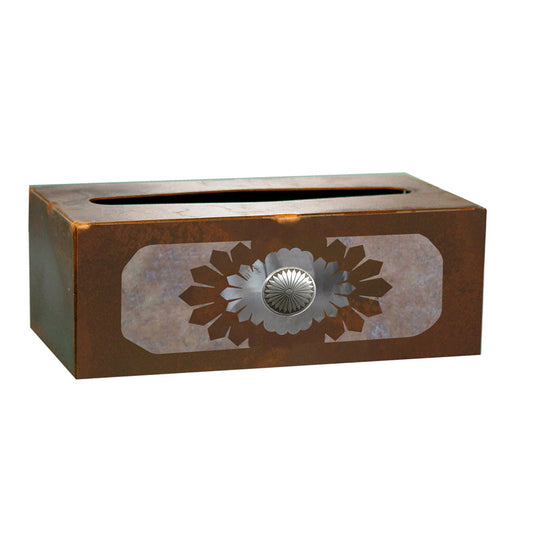 Sunburst Concho Rectangle Tissue Box Cover