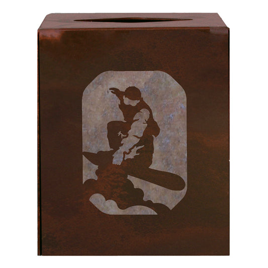 Snowboarder Square Tissue Box Cover