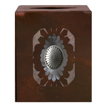 Sunburst Concho Square Tissue Box Cover